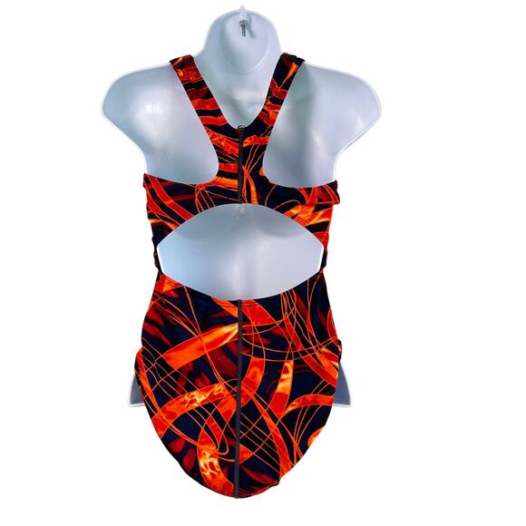 THE FINALS Red Black Orange Competition Swimsuit Size 34/S - Picture 2 of 4